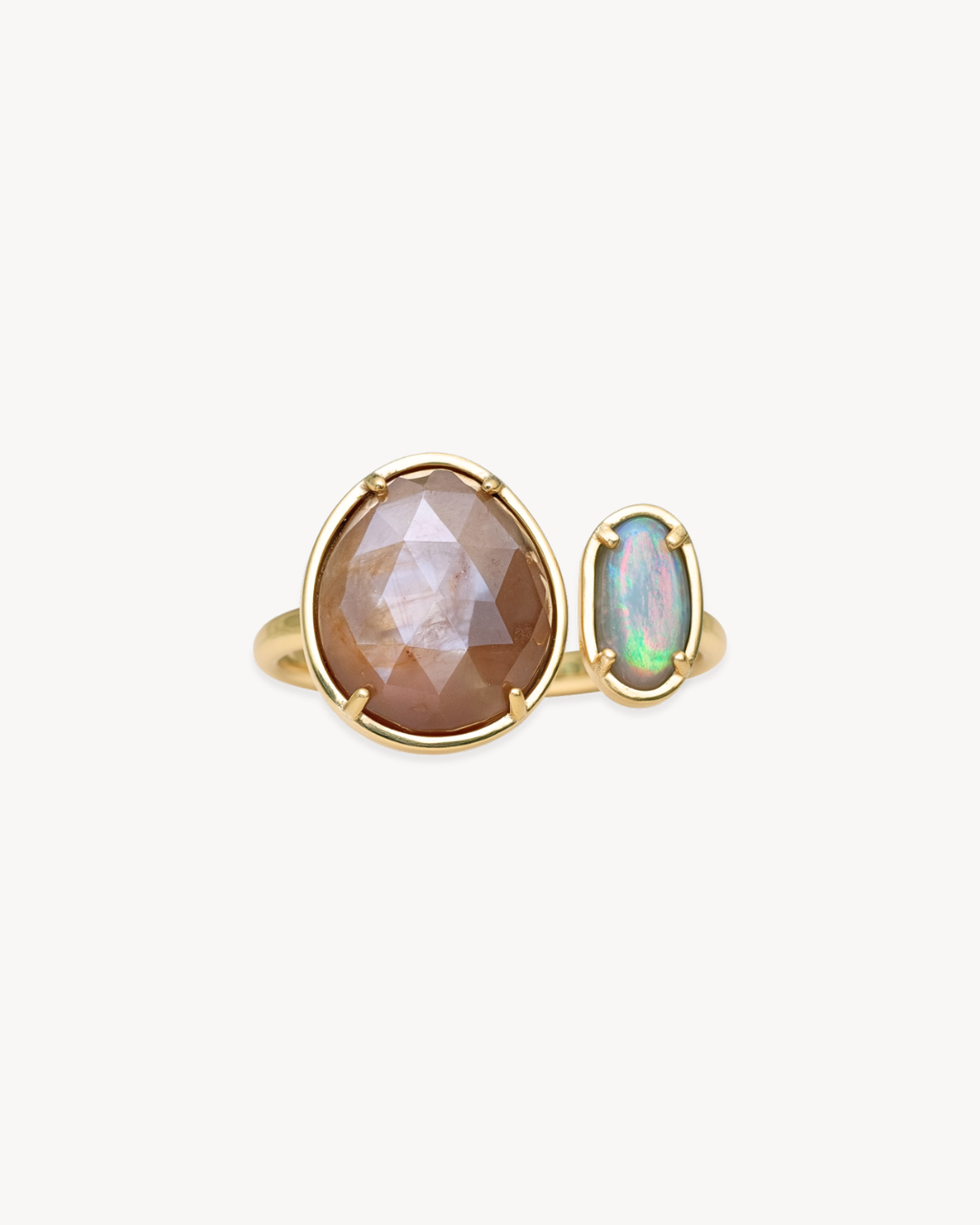 Duality Ring – Australian Opal & Sapphire - Antonia Y. Jewelry