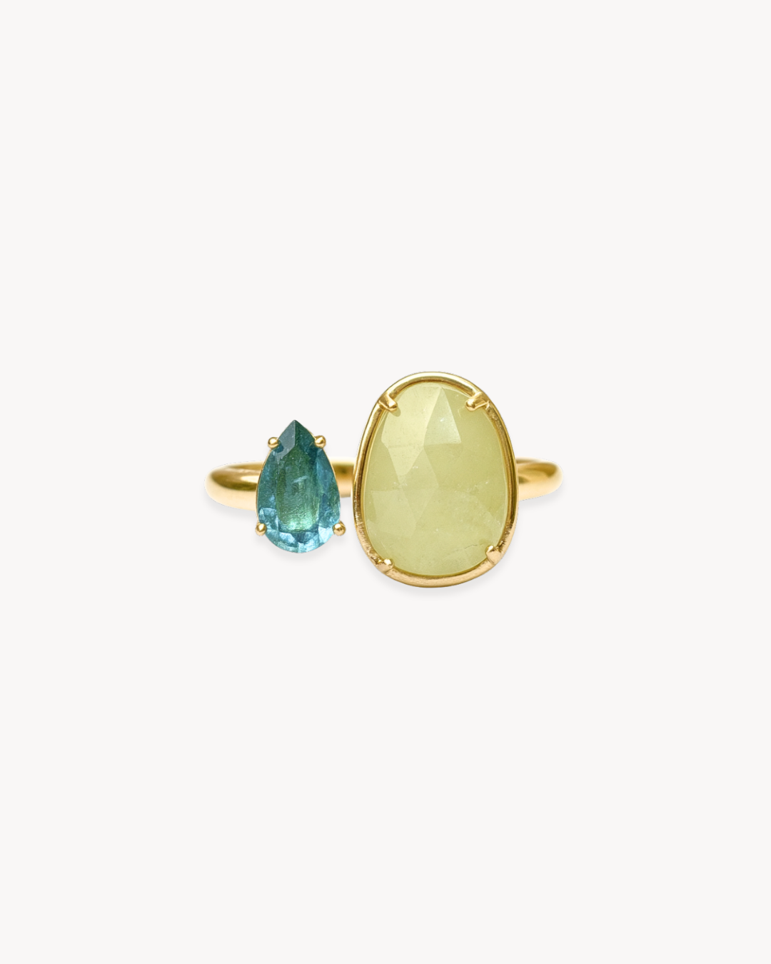 Duality Ring – Lemon Quartz & Apatite - Antonia Y. Jewelry