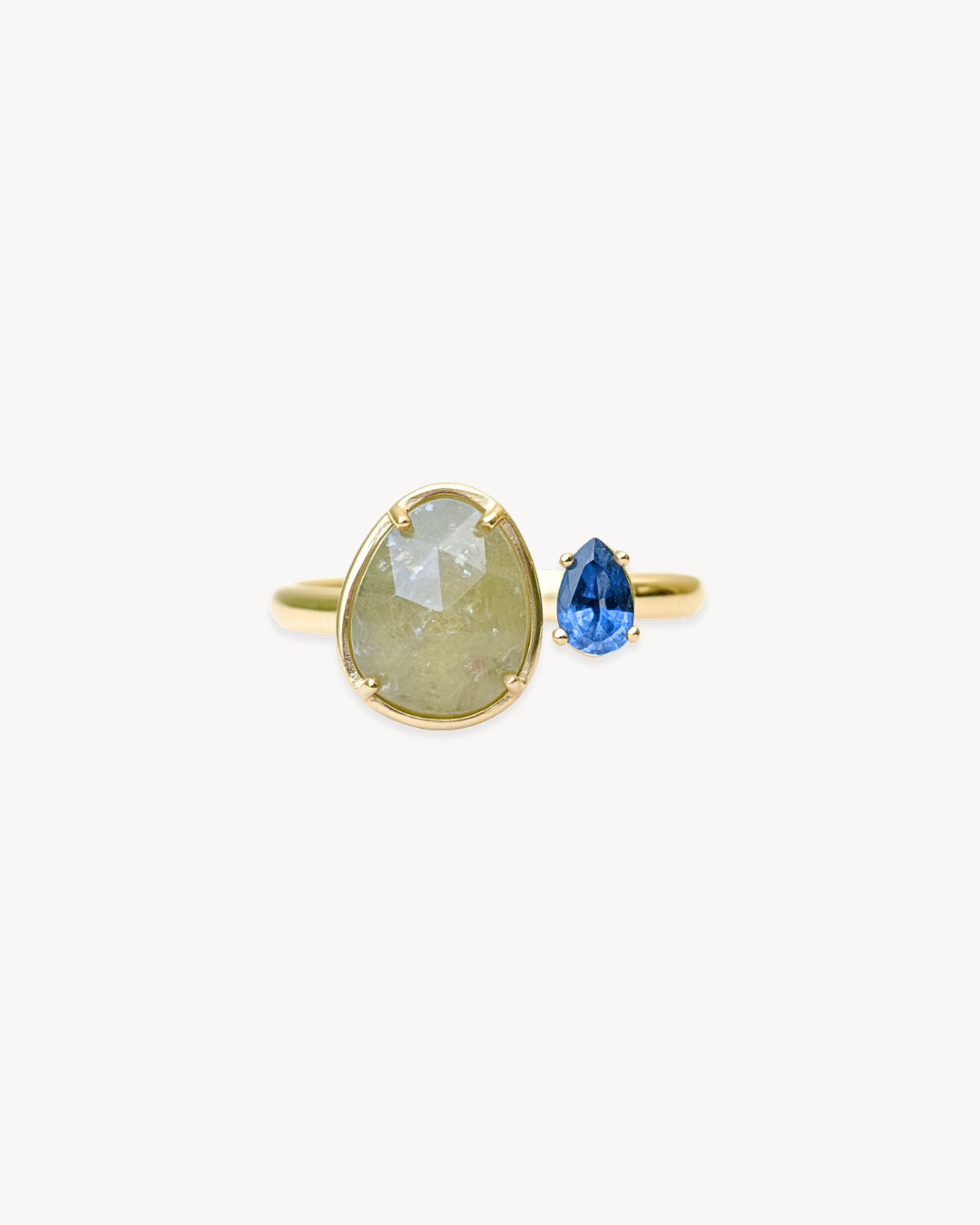 Duality Ring – Lemon Quartz & Sapphire - Antonia Y. Jewelry