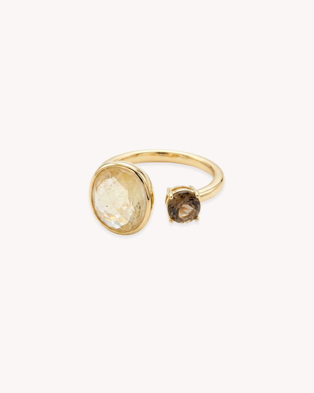 Duality Ring – Topaz, Smokey Quartz - Antonia Y. Jewelry