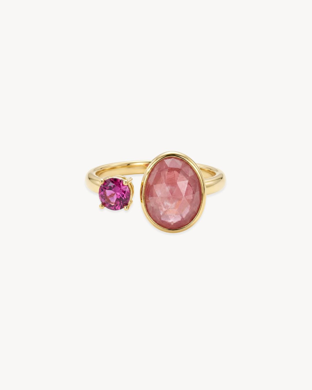 Duality Ring – Pink Sapphire, Garnet - Antonia Y. Jewelry