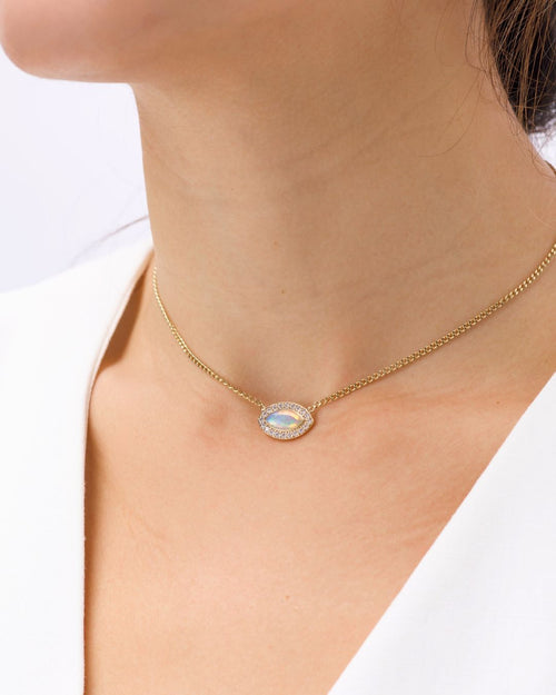 Isha Evil Eye Necklace in 18K Gold - Antonia Y. Jewelry