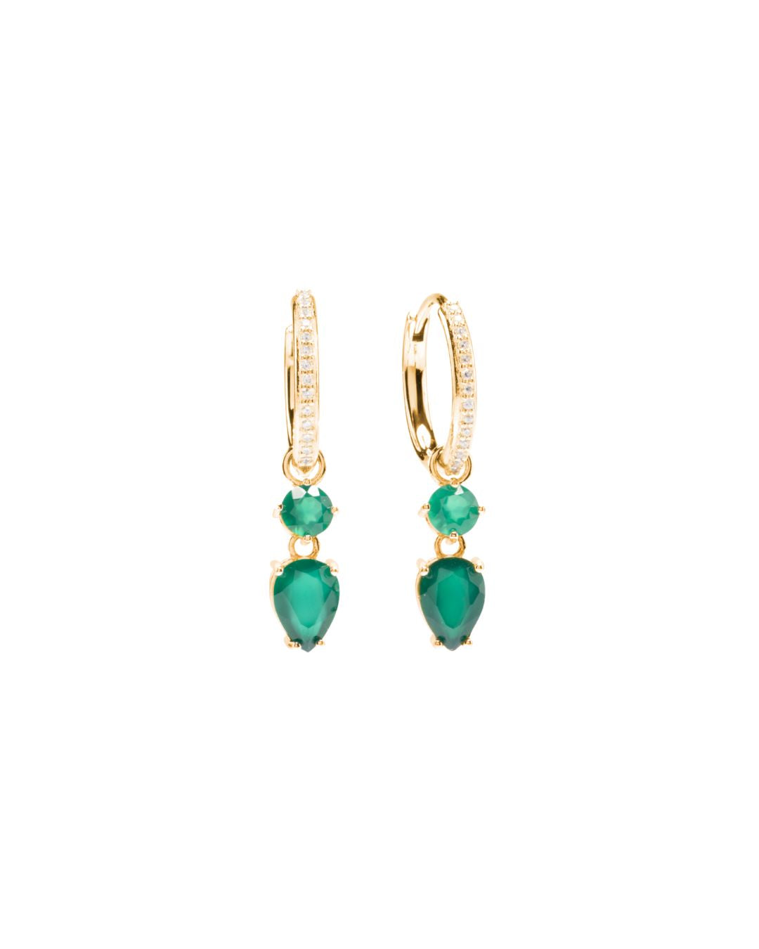 Midori Green Agate Hoops - Antonia Y. Jewelry