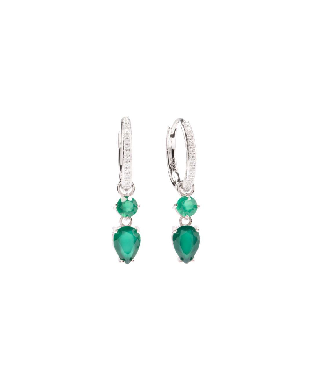 Midori Green Agate Hoops - Antonia Y. Jewelry