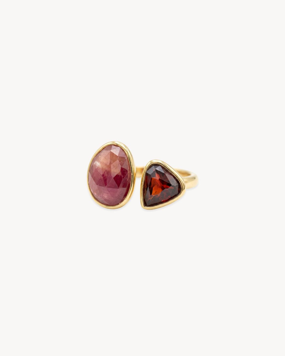 Duality Ring – Pink Sapphire, Garnet - Antonia Y. Jewelry