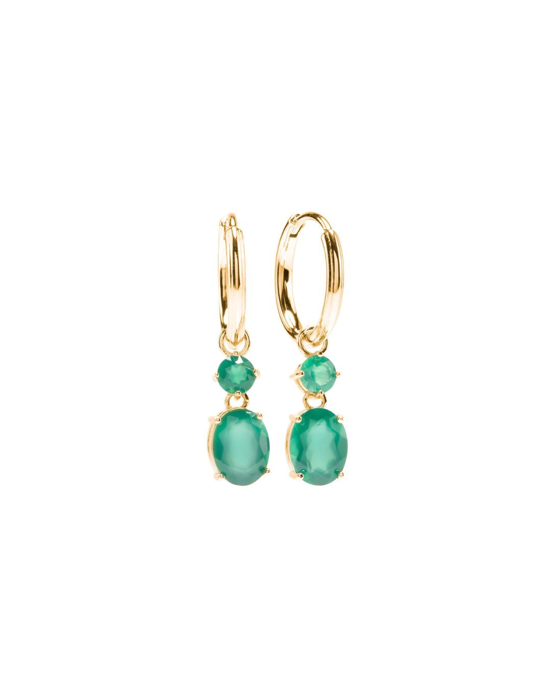 Chloe Green Agate Hoops - Antonia Y. Jewelry