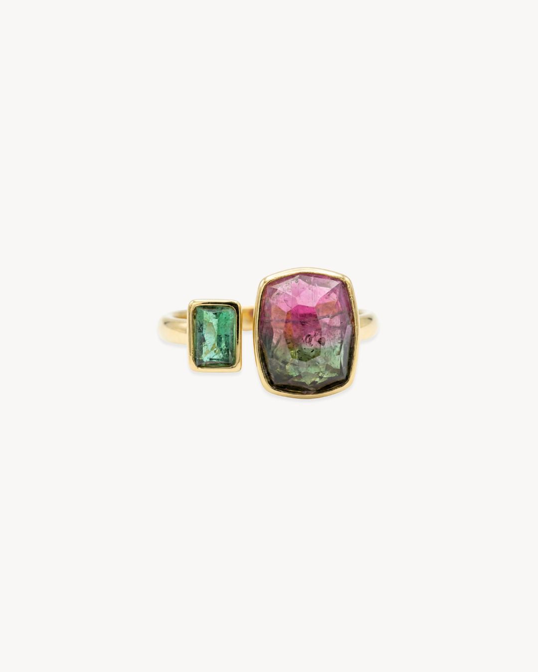 Duality Ring – Green Tourmaline, Bi-Colour Tourmaline - Antonia Y. Jewelry
