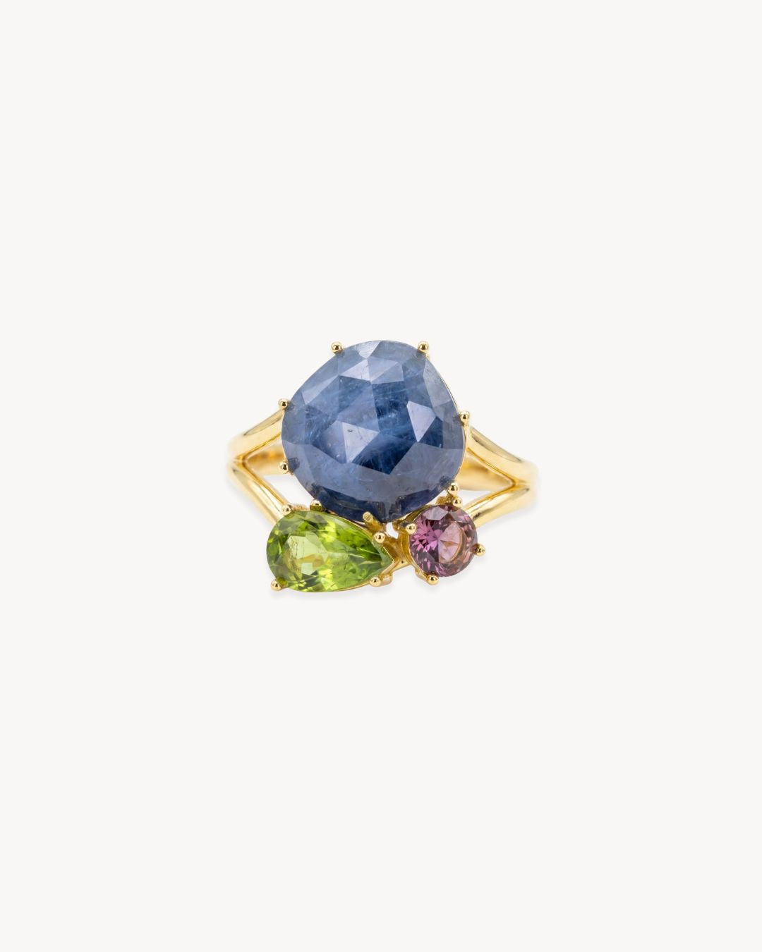 Duality Ring – Blue Sapphire, Peridot, Amethyst - Antonia Y. Jewelry