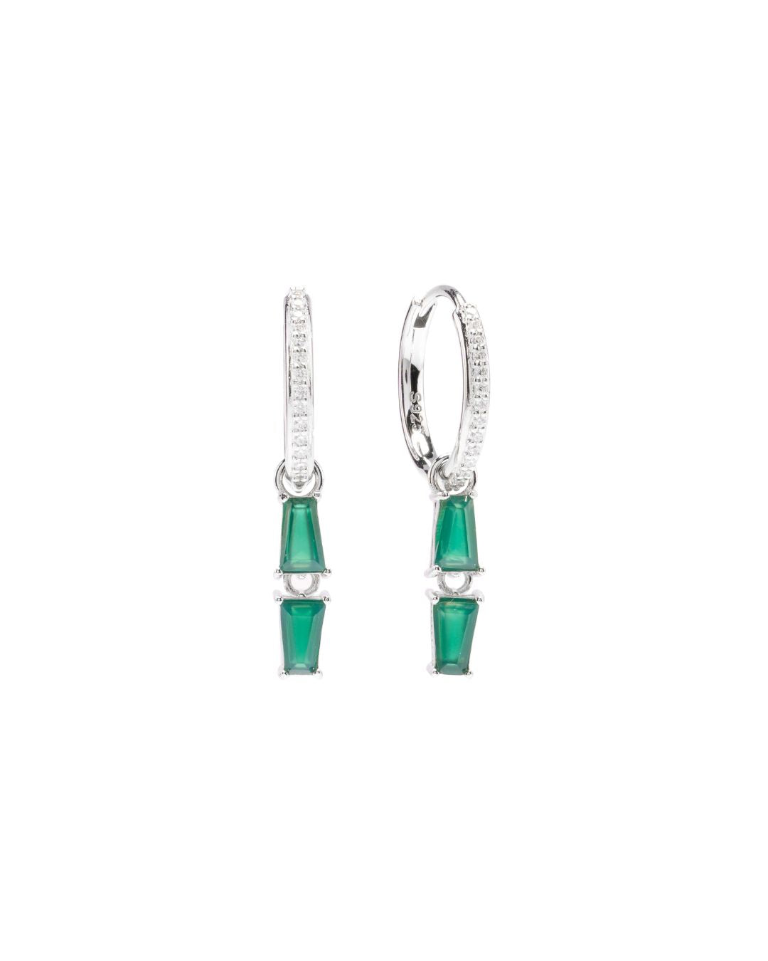 Silas Green Agate Hoops - Antonia Y. Jewelry