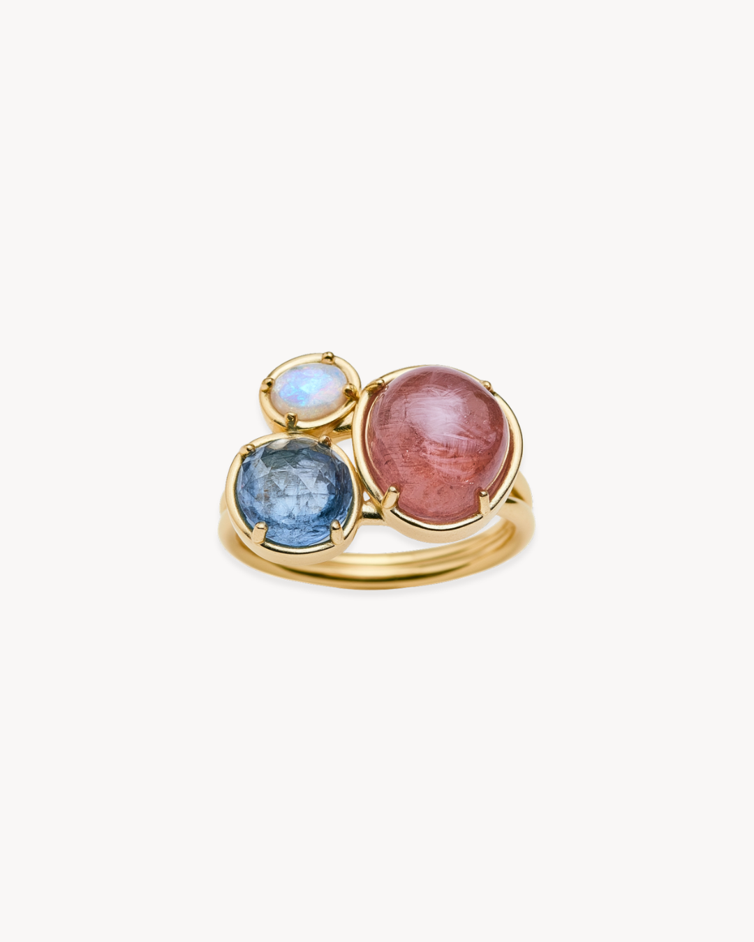Duality Ring – Australian Opal, Aquamarine & Tourmaline - Antonia Y. Jewelry