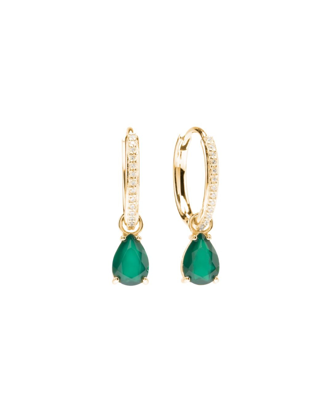 Sylvie Green Agate Hoops - Antonia Y. Jewelry