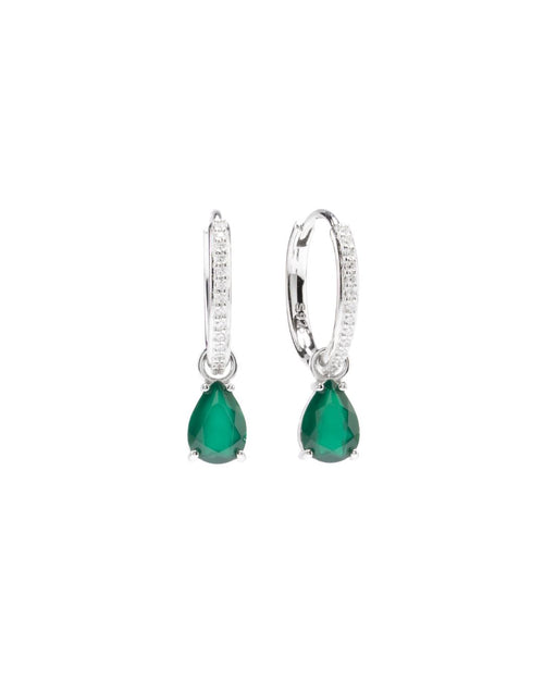 Sylvie Green Agate Hoops
