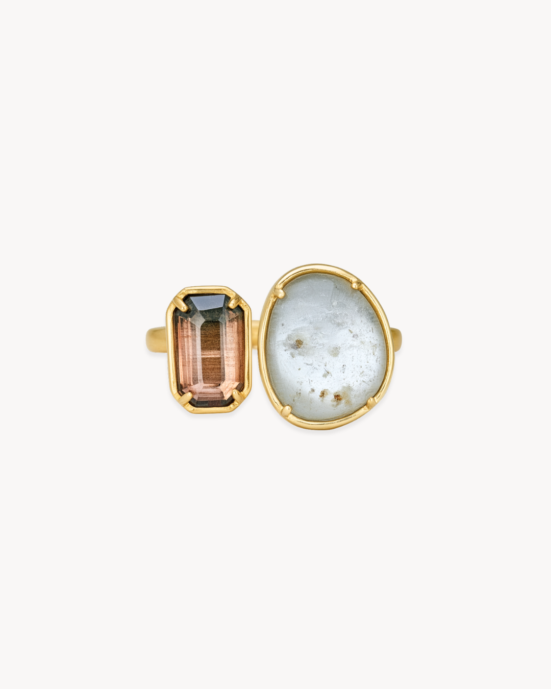 Duality Ring – Aquamarine & Tourmaline - Antonia Y. Jewelry