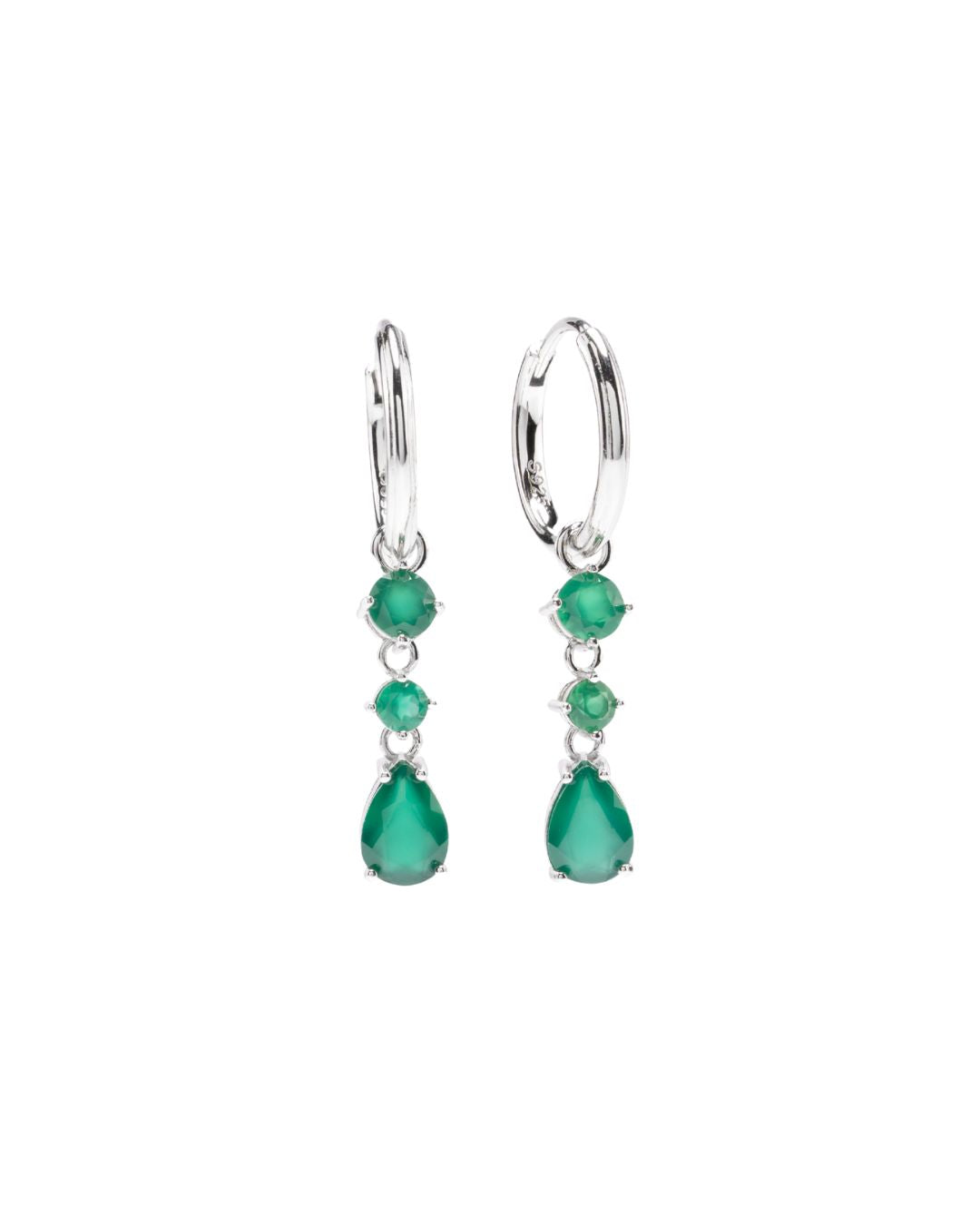 Ivy Green Agate Hoops - Antonia Y. Jewelry