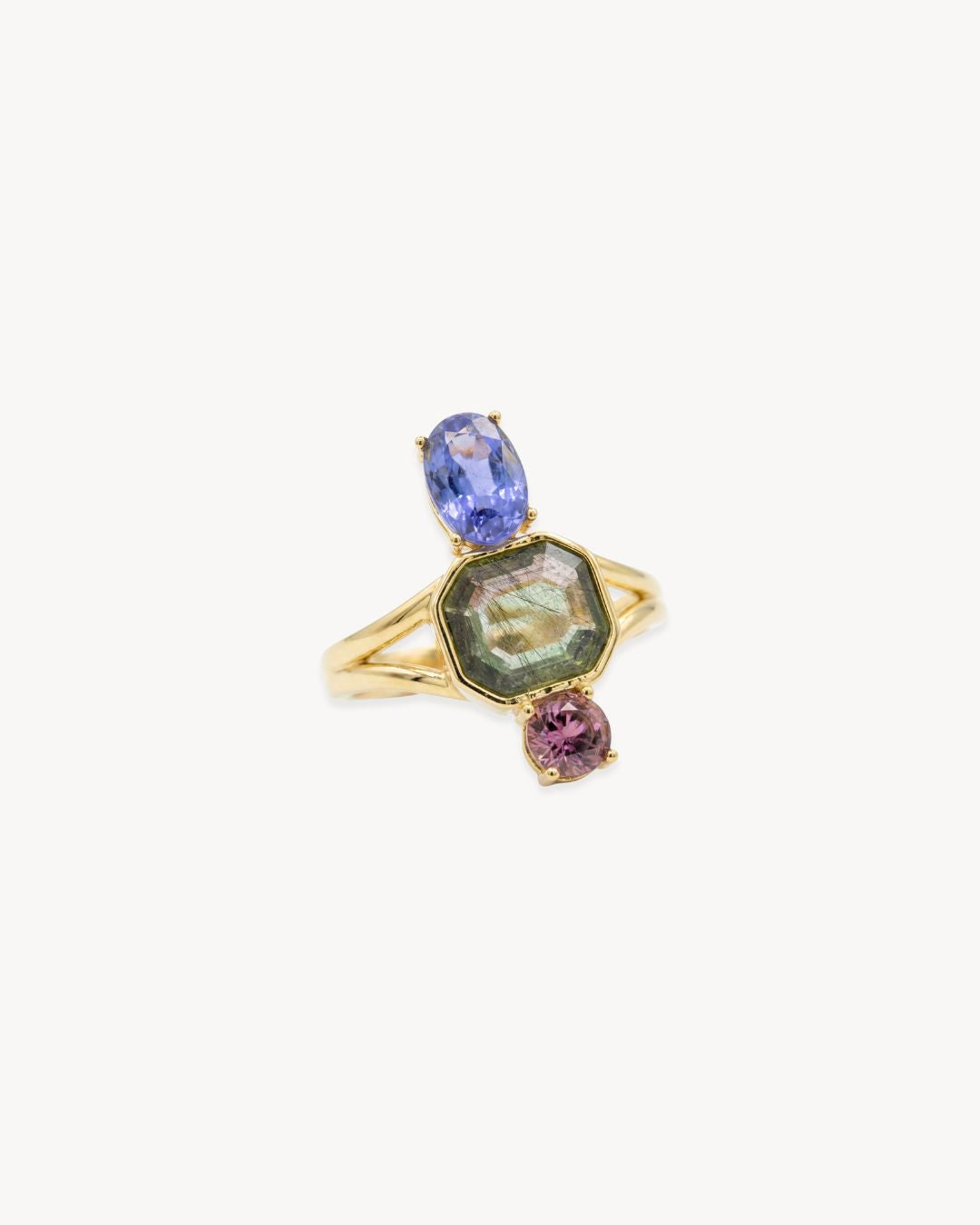 Duality Ring – Tanzanite, Peridot, Amethyst - Antonia Y. Jewelry
