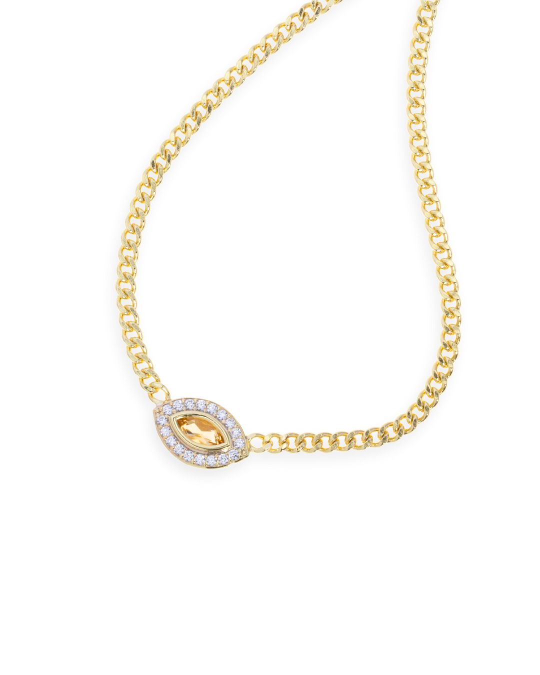 Isha Evil Eye Necklace - Citrine - Antonia Y. Jewelry