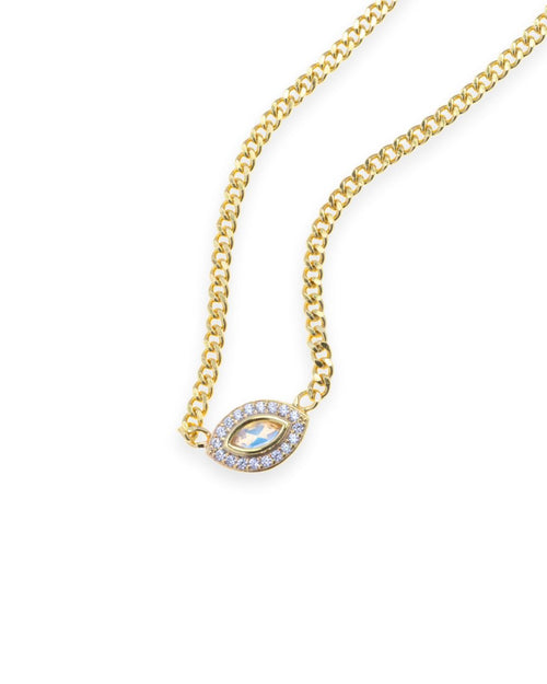 Isha Evil Eye Necklace - Moonstone - Antonia Y. Jewelry