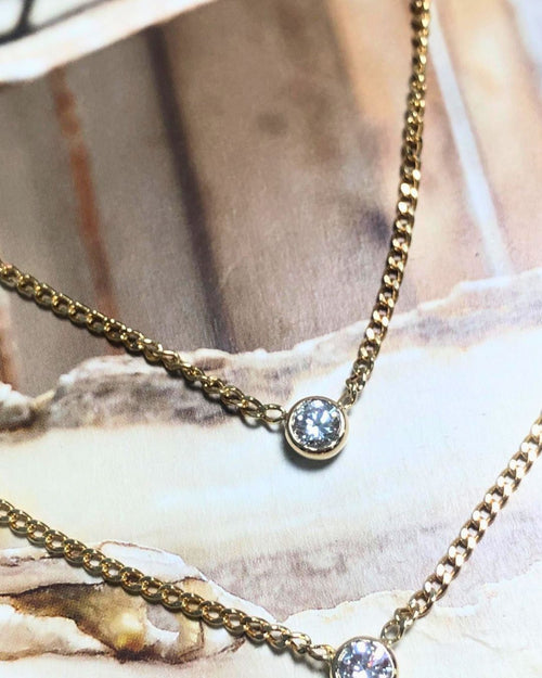 Mira Diamond Necklace in 18K Gold - Antonia Y. Jewelry