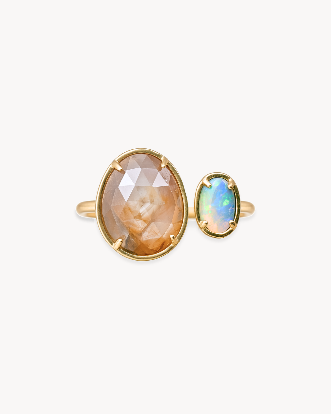 Duality Ring – Australian Opal & Sapphire - Antonia Y. Jewelry