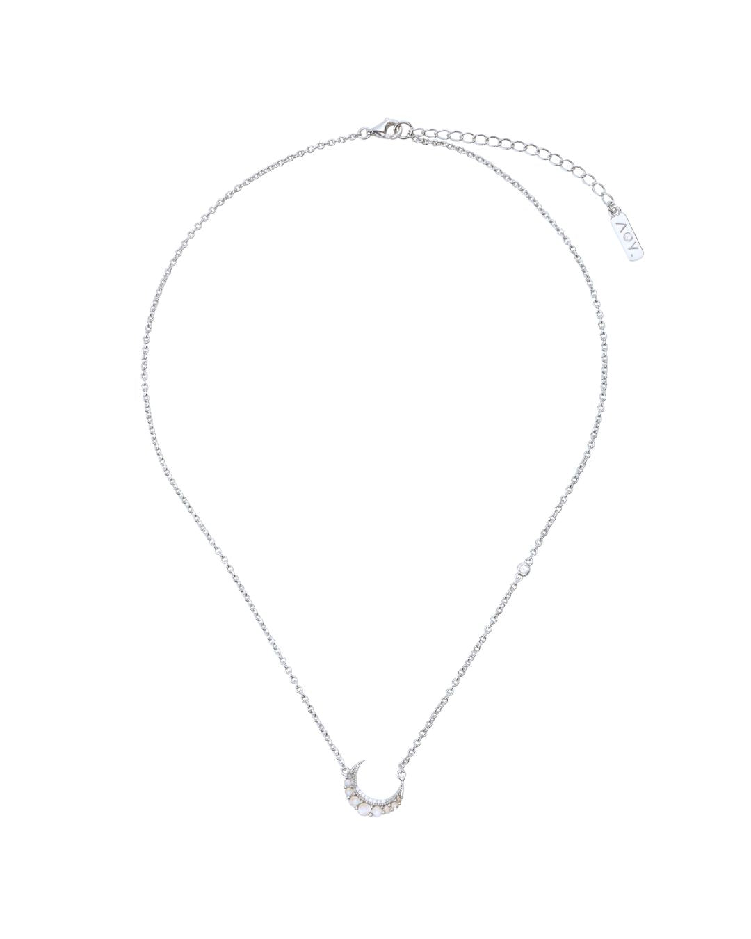 Astra Moonstone Necklace in Silver - Antonia Y. Jewelry