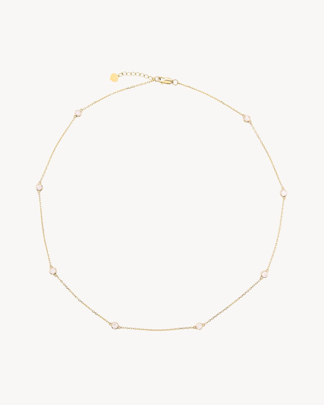 Ayla Station Necklace with Lab-Grown Diamonds in 14K Gold - Antonia Y. Jewelry