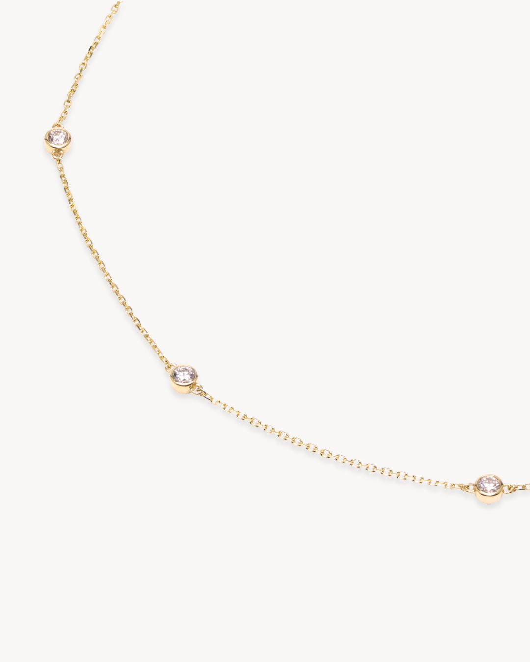 Ayla Station Necklace with Lab-Grown Diamonds in 14K Gold - Antonia Y. Jewelry