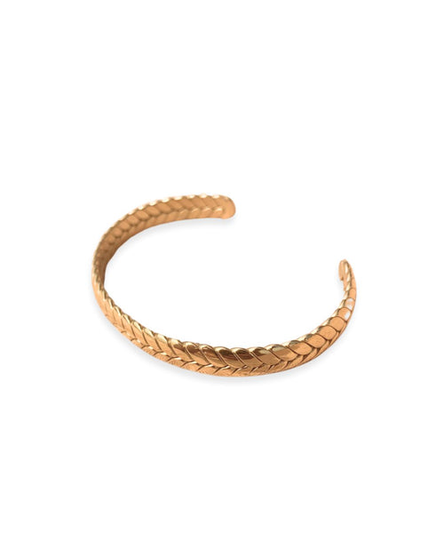Gold Cuff Braided Bangle - Antonia Y. Jewelry