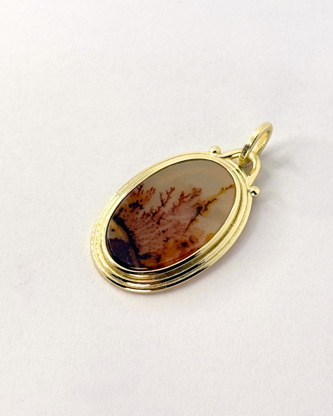 Ceres Dendrite Agate Pendant - Antonia Y. Jewelry