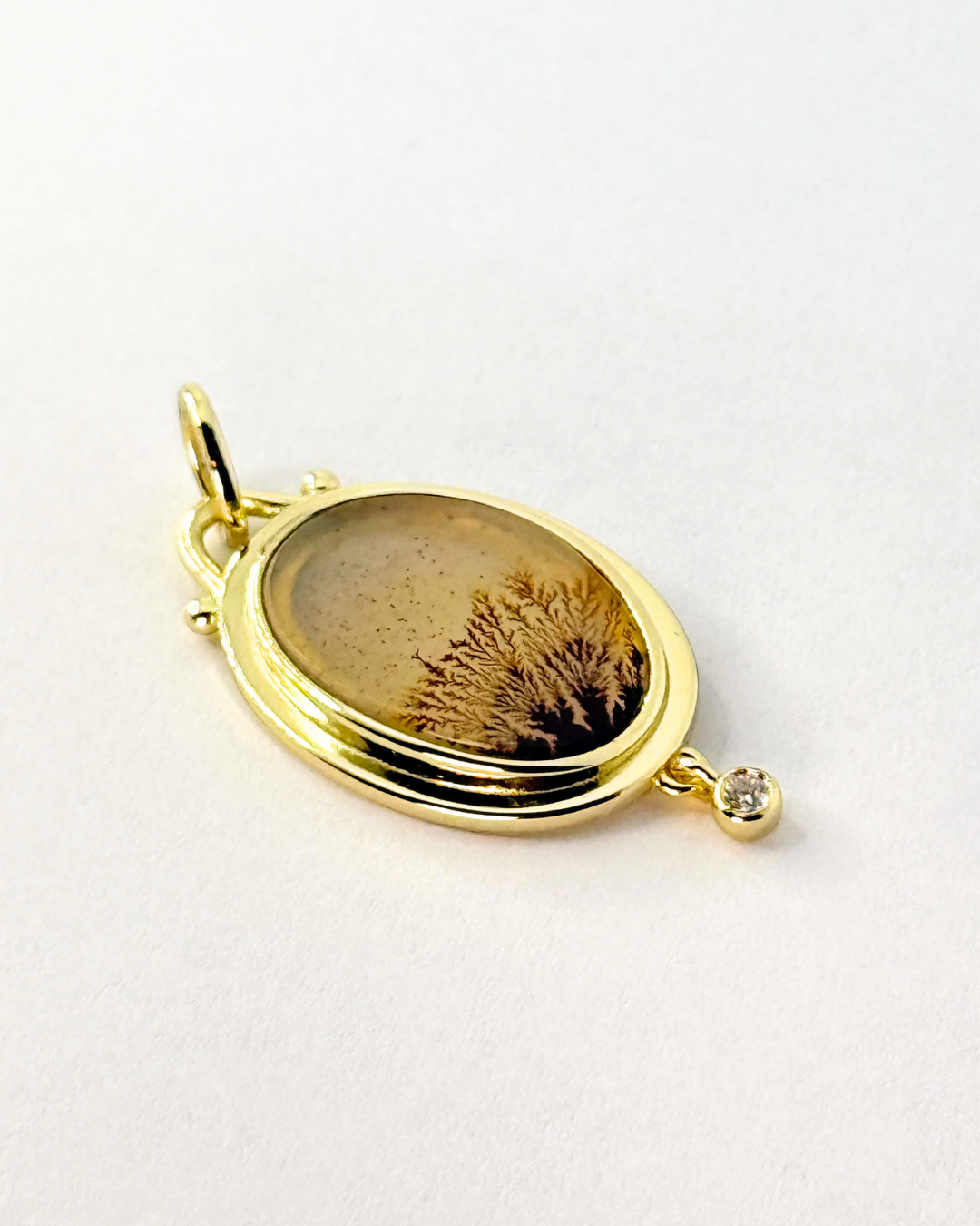Ceres Dendrite Agate Pendant - Antonia Y. Jewelry