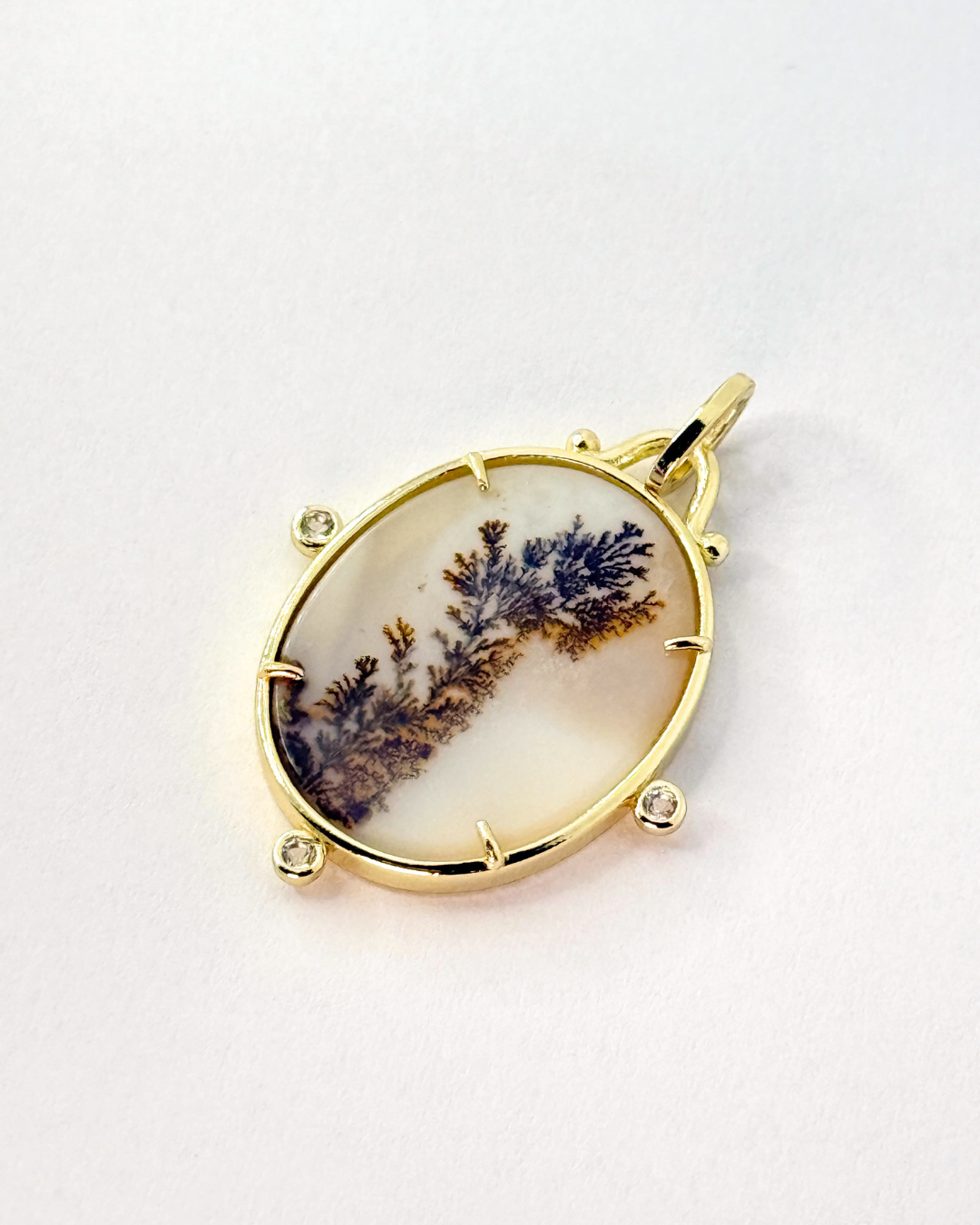 Ceres Dendrite Agate Pendant - Antonia Y. Jewelry