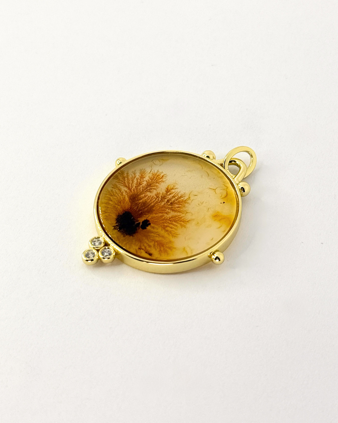 Ceres Dendrite Agate Pendant - Antonia Y. Jewelry
