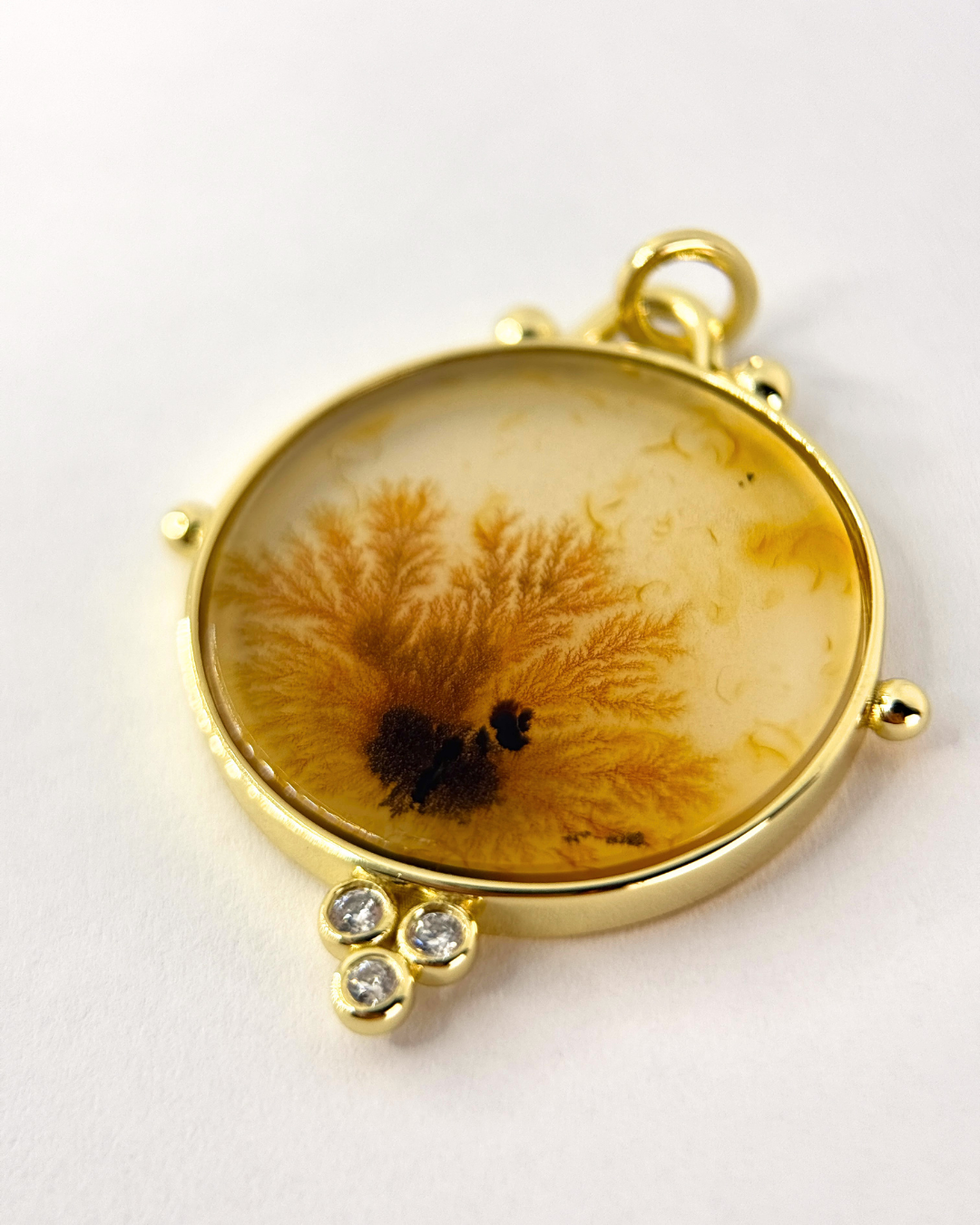 Ceres Dendrite Agate Pendant - Antonia Y. Jewelry