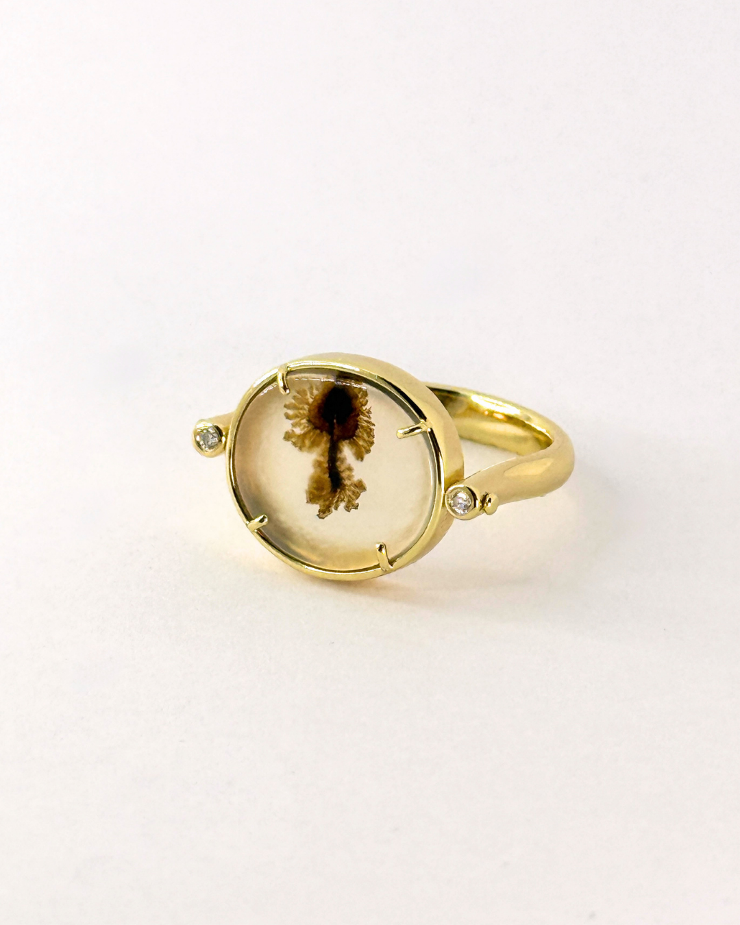 Ceres Dendrite Agate Swivel Ring - Antonia Y. Jewelry
