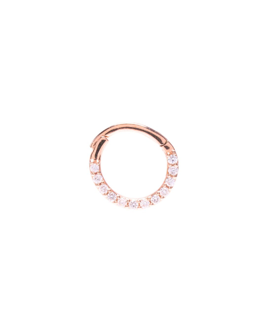Clicker Bail with Lab-Grown Diamonds in 14K Rose Gold - Antonia Y. Jewelry