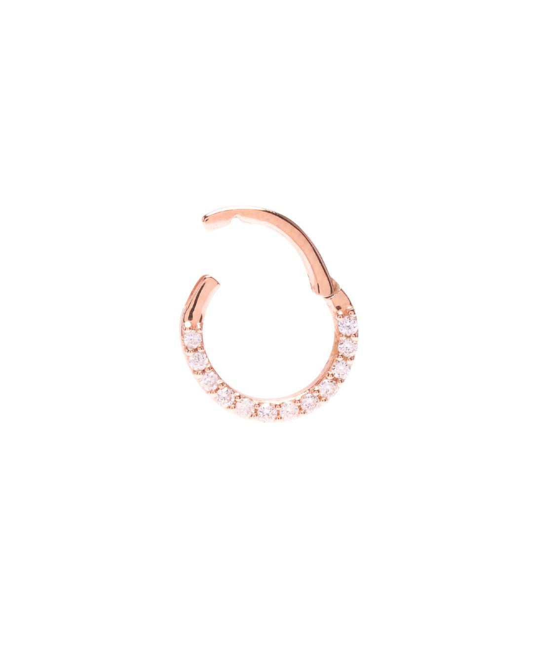 Clicker Bail with Lab-Grown Diamonds in 14K Rose Gold - Antonia Y. Jewelry