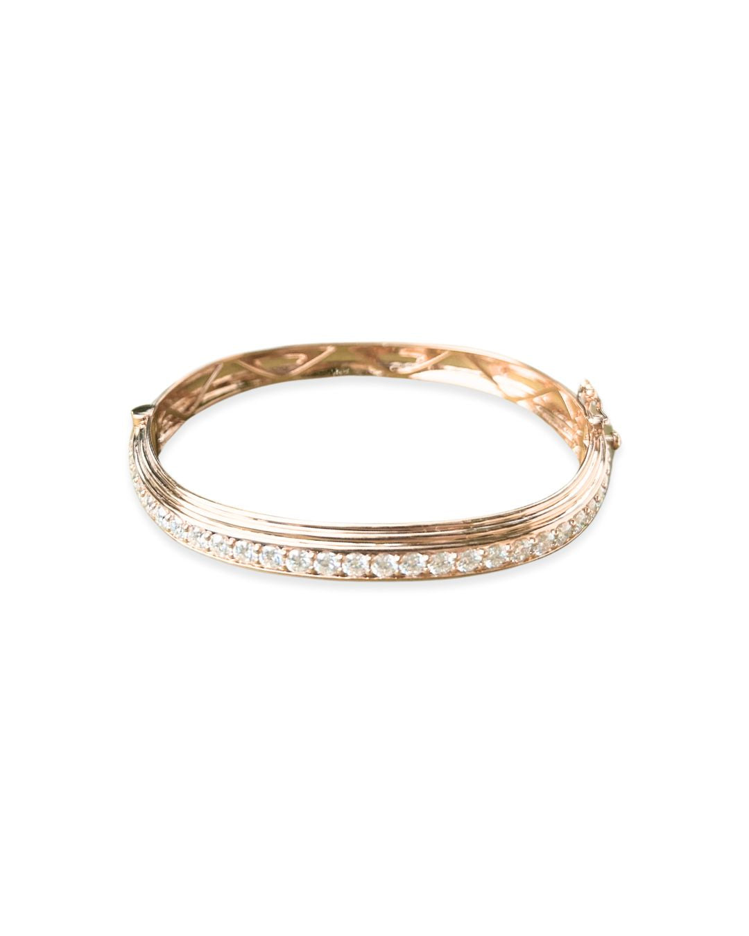 Chunky Moissanite Bangle in 14K Gold - Antonia Y. Jewelry