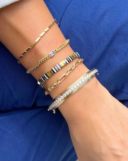 Chunky Moissanite Bangle in 14K Gold - Antonia Y. Jewelry