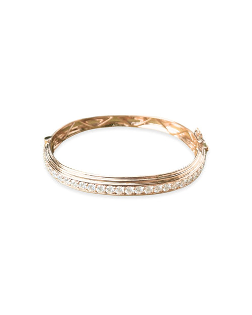 Chunky Moissanite Bangle in 14K Gold - Antonia Y. Jewelry
