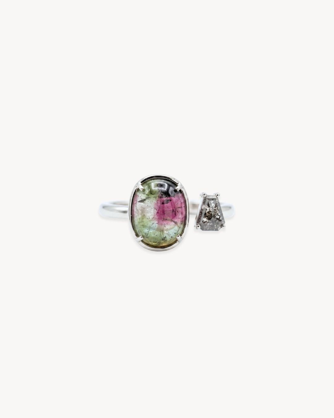 Duality Ring – Tourmaline, Salt & Pepper Diamond - Antonia Y. Jewelry