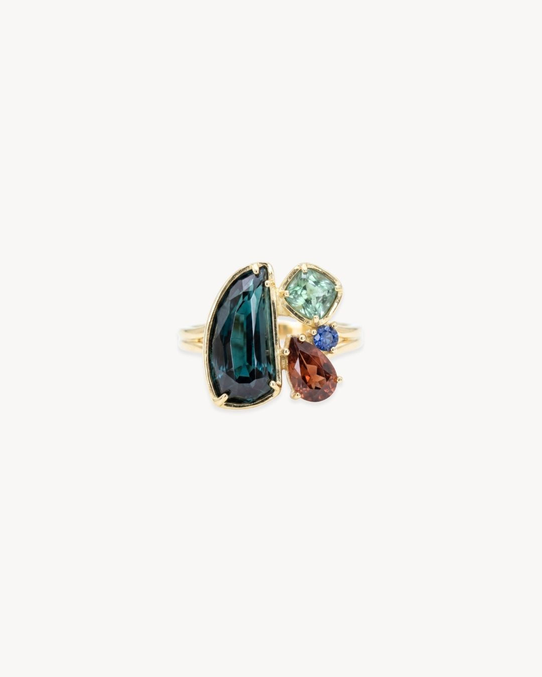 Duality Ring – Tourmaline, Sapphires - Antonia Y. Jewelry