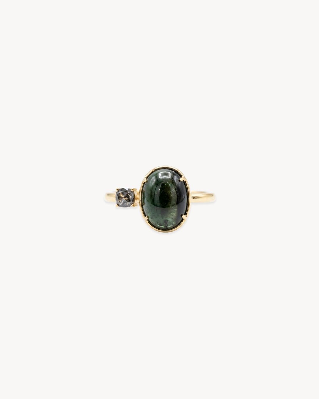 Duality Ring – Tourmaline, Salt & Pepper Diamonds - Antonia Y. Jewelry
