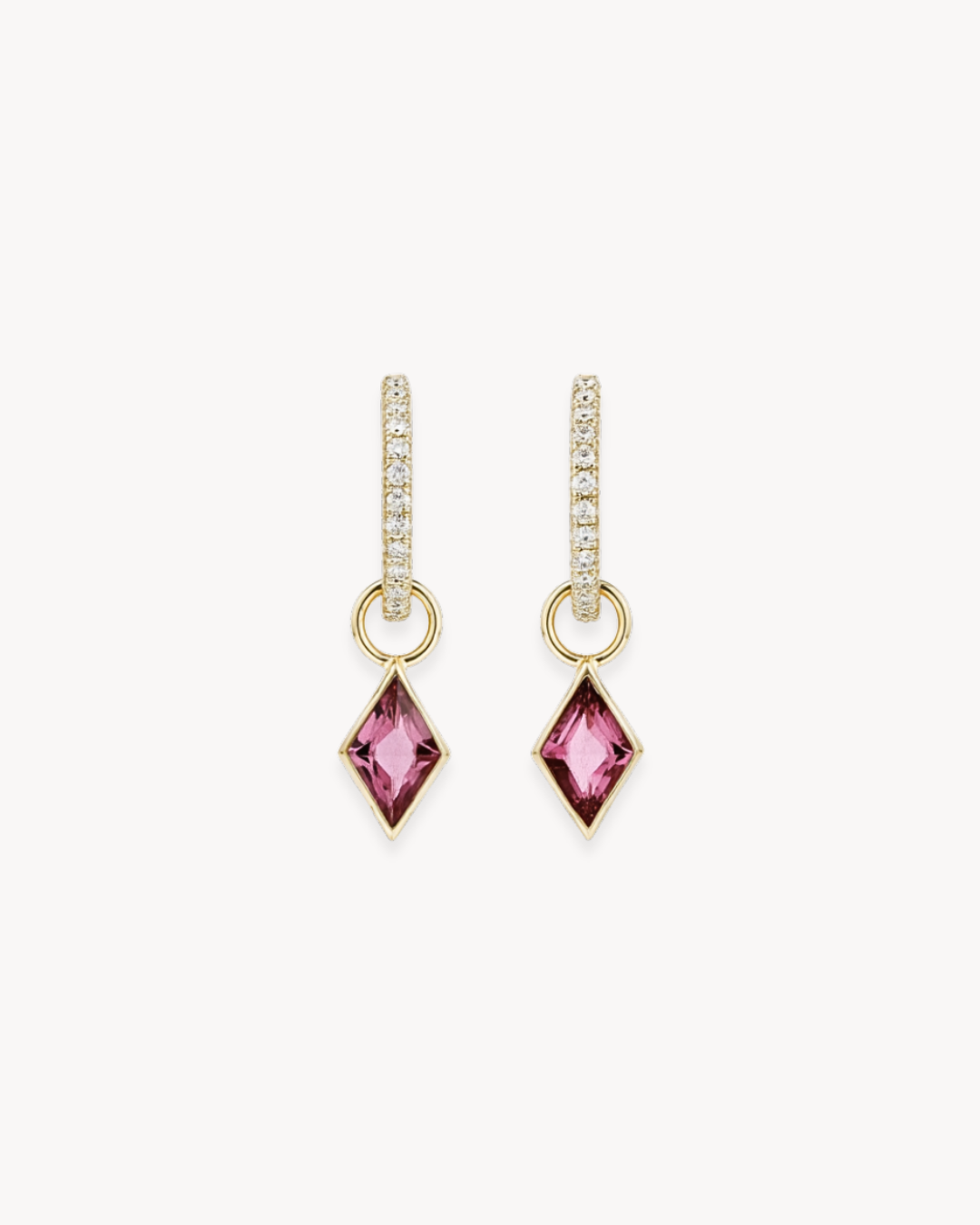 Eden Mini Tourmaline Hoops in 14K Gold - Antonia Y. Jewelry