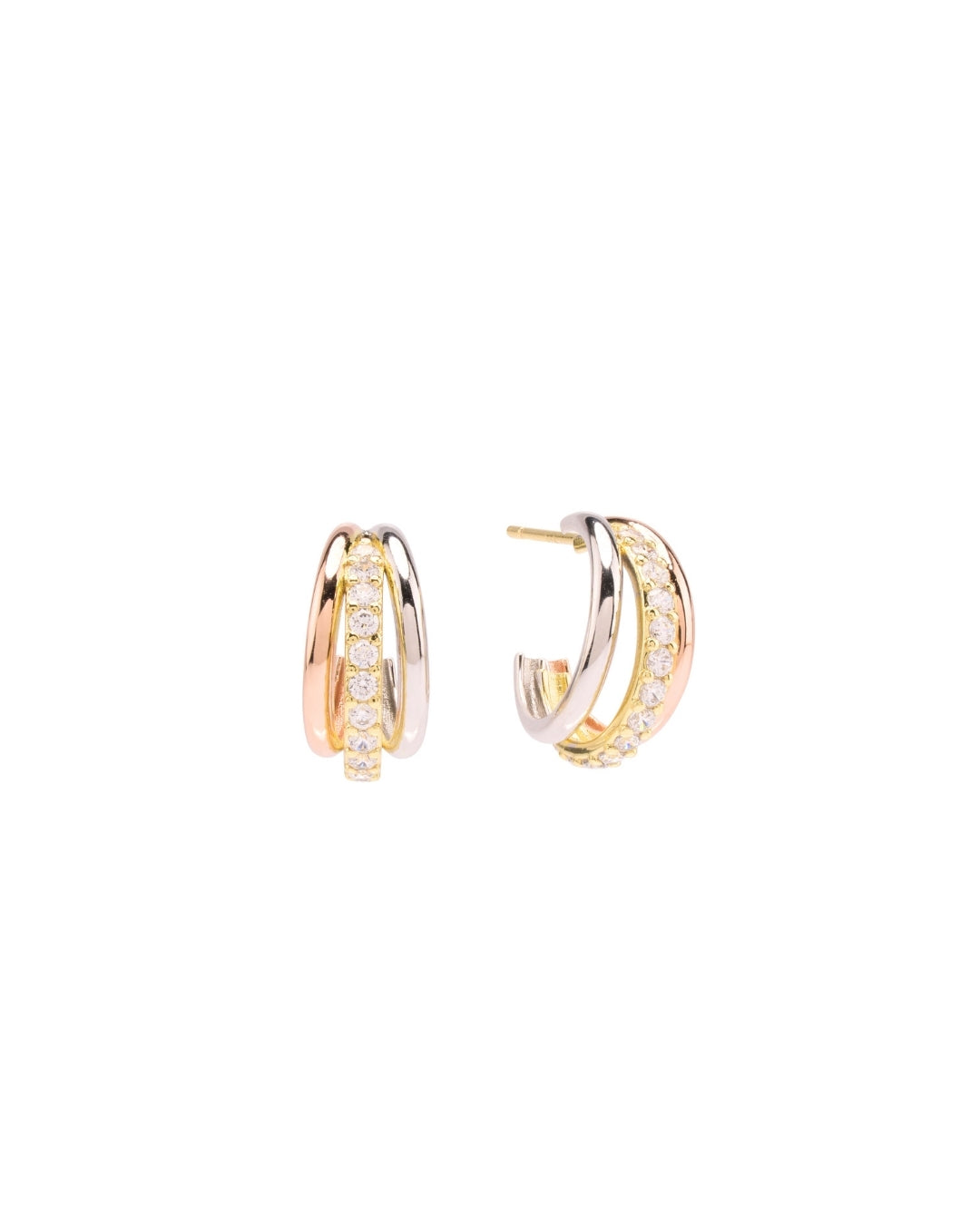 Elara 3-tone Hoops - Antonia Y. Jewelry