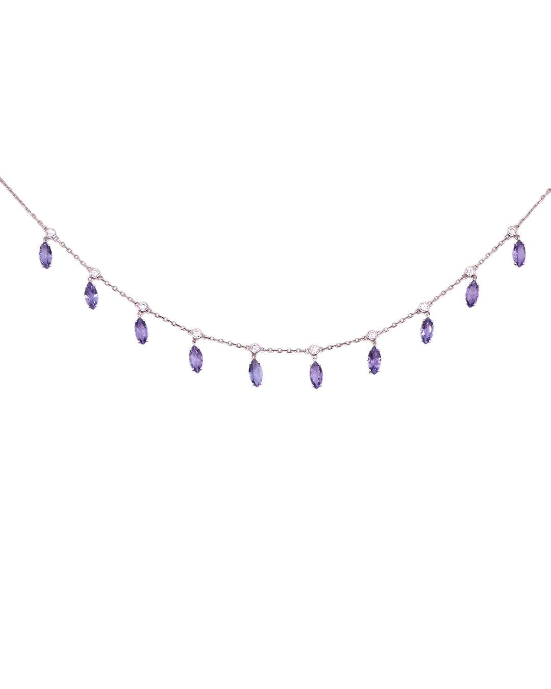 Faye Shaker Necklace in Tanzanite & 14K White Gold - Antonia Y. Jewelry