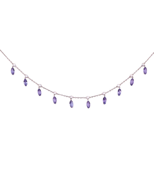 Faye Shaker Necklace in Tanzanite & 14K White Gold - Antonia Y. Jewelry