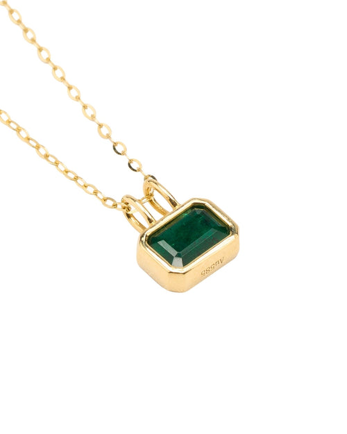 Natural Emerald Necklace in 14K Gold