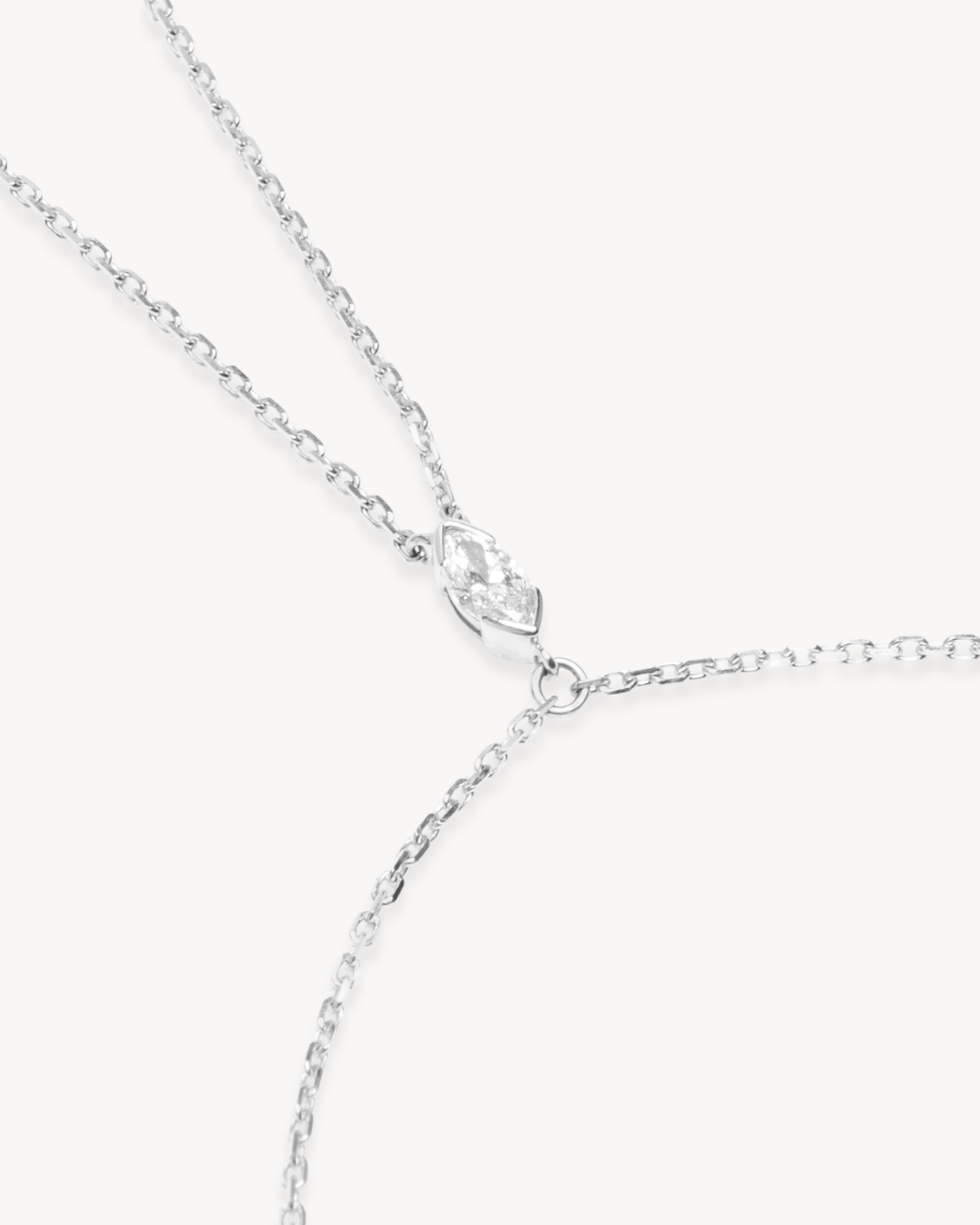 Gypsy Hand Chain with Lab-Grown Diamonds in 9K White Gold - Antonia Y. Jewelry
