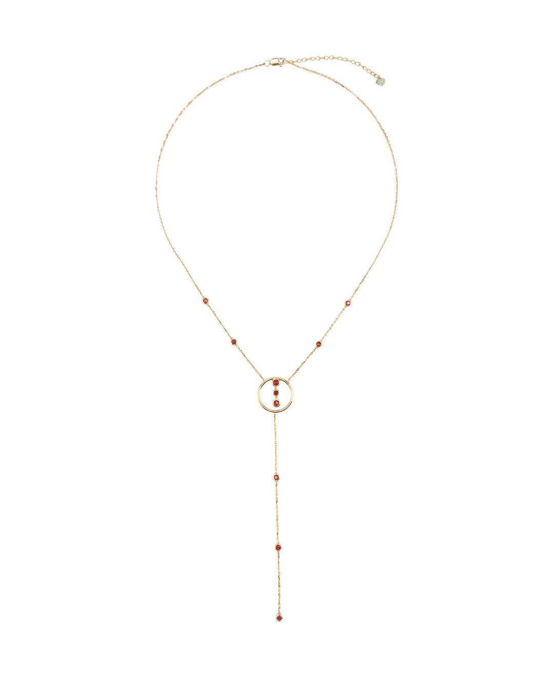 Halo Lariat Necklace in 14K Gold - Antonia Y. Jewelry