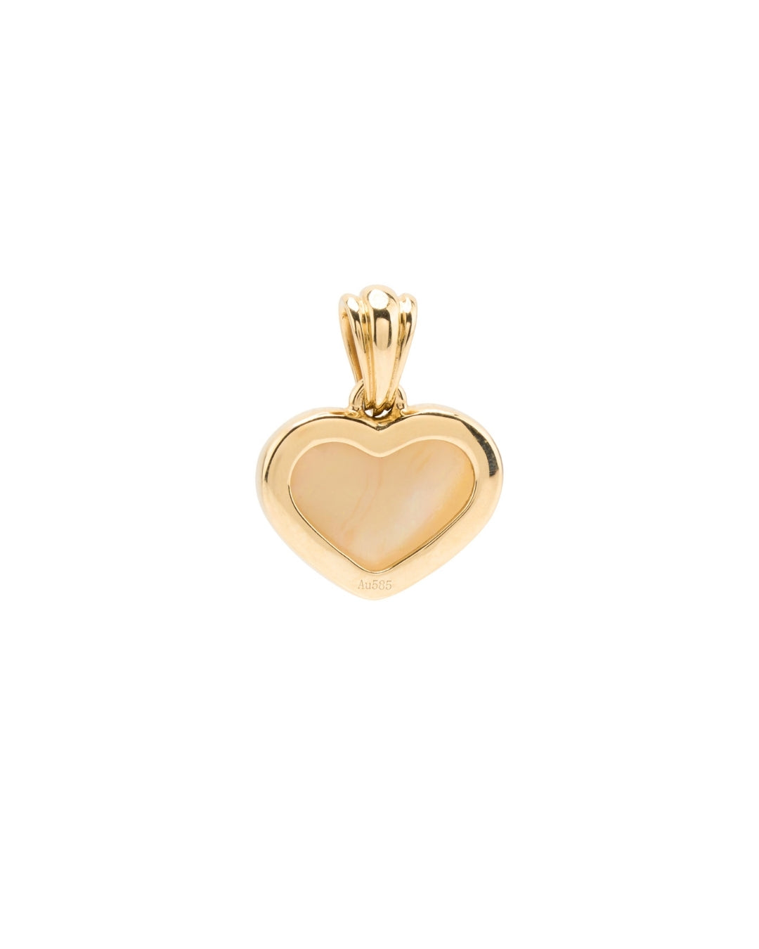 White Heart Pendant in 14K Gold - Antonia Y. Jewelry