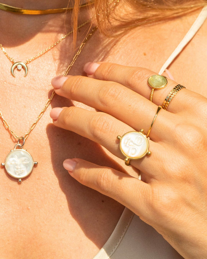 Helene Mother of Pearl Ring - Antonia Y. Jewelry